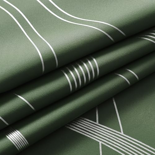 NICETOWN 100% Blackout Print Curtains 63 inch Long, Dark Mallard - color: 100% Blackout - Dark Mallard, size: 52"W x 63"L (Pack of 2)