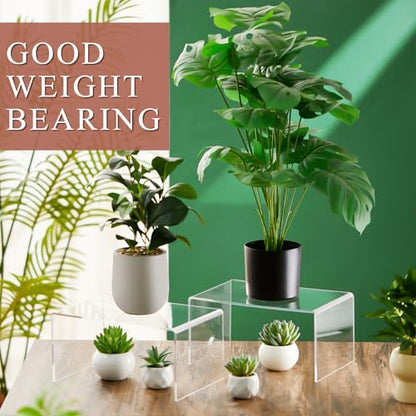 RattanView 2 Pcs 10.5 Inch Large Clear Acrylic Shelf Riser, 5mm Thick - color: Clear, size: 10.5 Inch, 5 mm