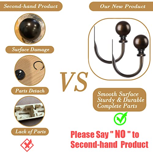 KAMANINA Curtain Holdbacks 2 Pack Wall Mounted with Bronze Round Finials - color: Antique Bronze