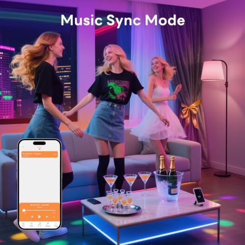 Smart RGB Arc Floor Lamp, 65", App Control, Compatible with Alexa - color: Black, size: 65"(App Control)