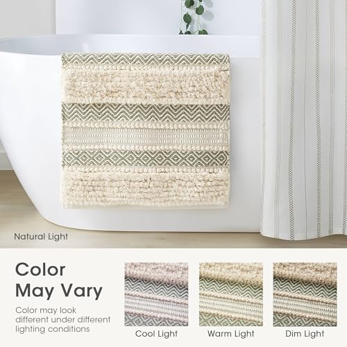 Ink+Ivy Asher Non-Slip Bath Rug Absorbent Quick Dry, 22 x 58, Sage Green - color: Sage Green, size: 1'10" x 4'10" (Rectangular)