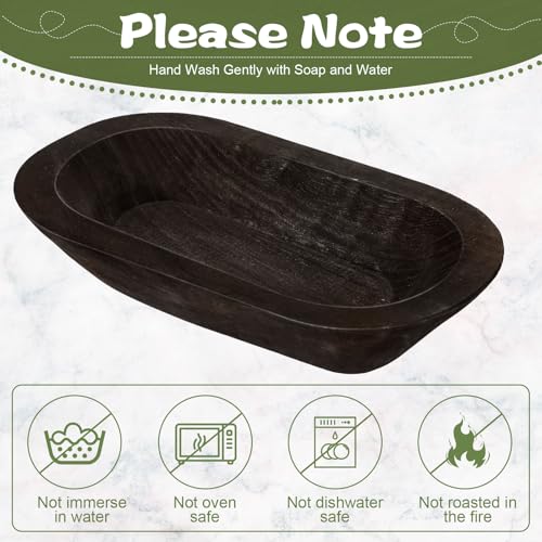 Nuogo 10 Pack 8.5 Inches Wooden Dough Bowls Bulk Rustic Bowls, Black - color: Black, size: 8.5 Inches