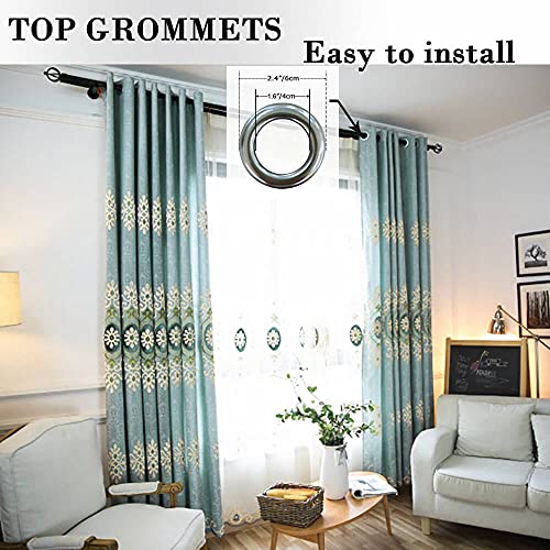 VOGOL Simple Chenille Jacquard Blackout Window Elegance Curtains/Drapes/Panels/Treatments for Bedroom Living Room,Top Grommets (2 Panels) - color: Blue-curtain, size: 42"W x 63"L (Pack of 2)