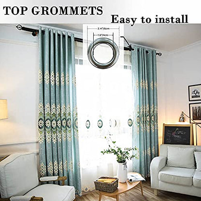 VOGOL Simple Chenille Jacquard Blackout Window Elegance Curtains/Drapes/Panels/Treatments for Bedroom Living Room, 54x84, Top Grommets (2 Panels) - color: Blue-curtain, size: 54"W x 84"L (Pack of 2)