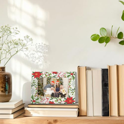 Christmas Floral Picture Frame, Family Friends Photo Frame 4x6 - color: christmas floral