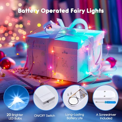 Brightown 12 Pack Easter Day Pastel LED Fairy Lights Battery Operated - Waterproof Silver Wire 7 ft 20 LED Firefly Lights for Easter Day Decor DIY Craft Party Bedroom - color: Pastel, size: 12 PC