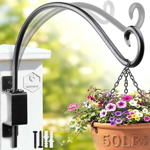 Swivel Bird Feeder Hanger Outdoor: 12 Inch Heavy Duty Metal Plant Bracket - size: 12 Inch