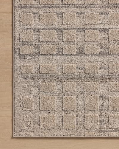Loloi Amber Lewis Monty Collection MOT-06 Pebble/Beige 7'-10" x 10', .50" Pile Height, Area Rug - color: Pebble / Beige, size: 7'10" x 10' (Rectangular)