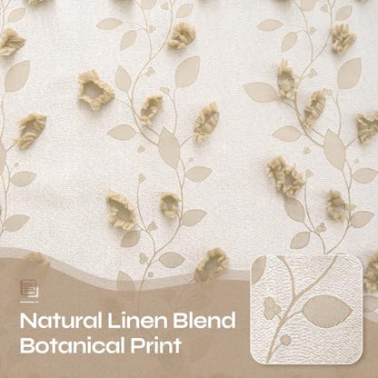 BGment Jacquard Linen Curtains for Living Room 96 inches Long - 2 Panels - color: Beige, size: 52"W x 96"L (Pack of 2)