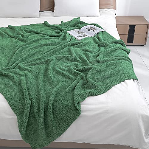 bearberry Knit Throw Blanket 40x50 Green Super Soft Plush for Couch - color: Avocado Green, size: Kids(40″x50″)