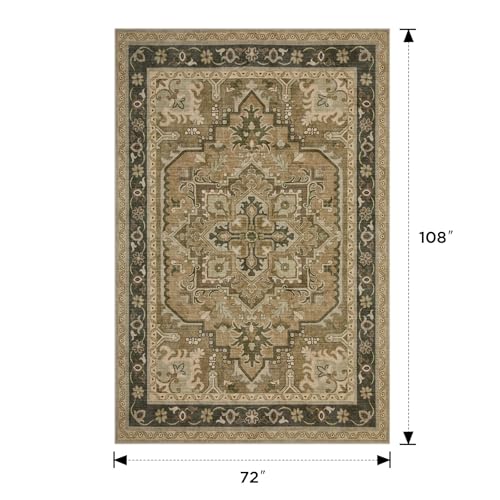 Joydeco Large Area Rug for Living Room, Boho Washable Rug 6x9 for Bedroom - color: Beige&gray&brown, size: 6' x 9' (Rectangular)
