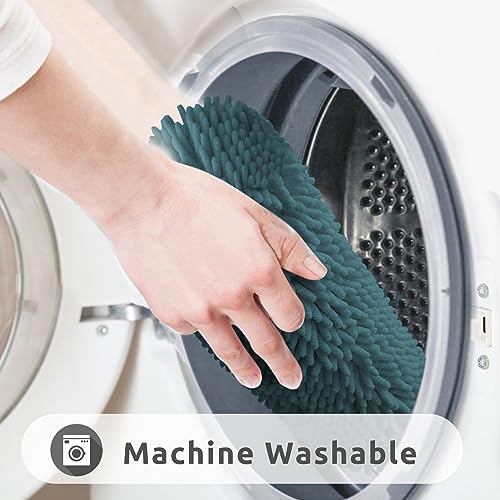 Non-Slip Bath Rug,Extra Soft Microfiber Bedroom Shag Carpet with Anti-Slip Backing,Water/Dust Absorbent Fast Dry Shower Mat,Sound Insulated Stairs Pad,Machine Washable (Turquoise,19 x 31 Inches) - color: Turquoise, size: 19"x31"