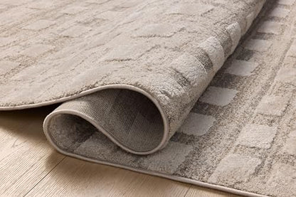 Loloi Amber Lewis Monty Collection MOT-06 Pebble/Beige 2'-7" x 4', .50" Pile Height, Area Rug - color: Pebble / Beige, size: 2'7" x 4' (Rectangular)