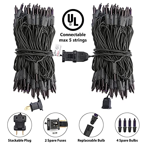 Toodour Purple Halloween Lights, 25ft 100 Count Incandescent String Lights - color: Purple, size: 25ft