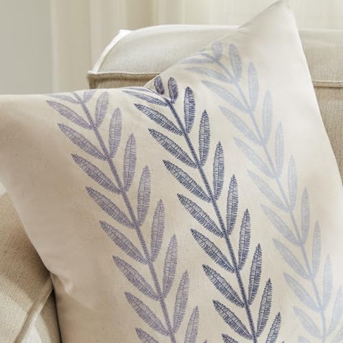Farmhouse Leaves Throw Pillow Covers Set of 2, 16x16in Mixed Blue - color: Mixed Blue, size: 16" x 16" (Pack of 2)