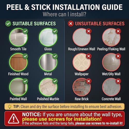 YHCDLAMP Peel and Stick Wall Sconces, No Drilling Stick On Wall Sconce, Wireless Battery Operated Wall Lights, Adhesive Wall Lamp with 10000mAh Battery Bulb for Bedroom Living Room Decor - color: Black-11.8inch