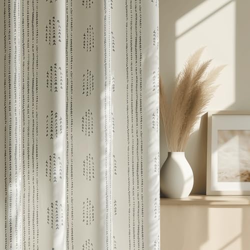 100% Blackout Grey Boho Curtains, 63 Inches, 2 Panels for Bedroom - color: Grey, size: 52"W x 63"L (Pack of 2)