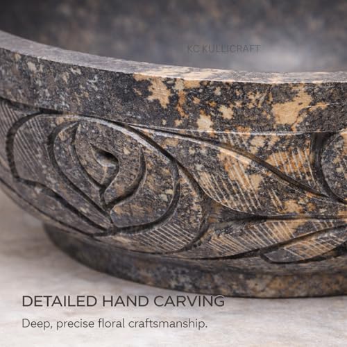 Marble Soapstone Smudge Pot Stone Bowl, 5 Inch