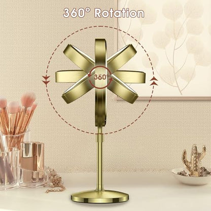MILPROX Adjustable Height Makeup Mirror with 10X Magnifying & Light, Gold - color: Gold