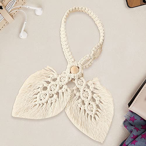 2 Pack Boho Curtain Tiebacks, Beige - color: S2