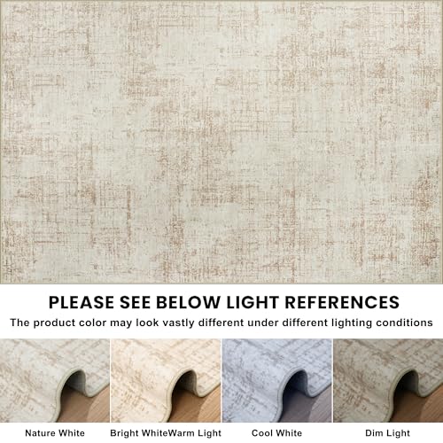 10x12 Area Rug for Living Room Bedroom: Non-Slip Modern Beige White - color: Beige/White, size: 10' x 12' (Rectangular)