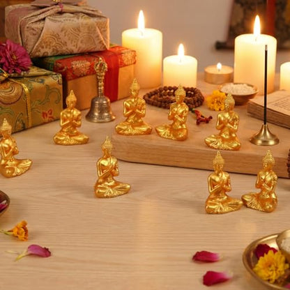 Yalikop 30 Pcs Mini Gold Buddha Figurines Bulk, 1.6" Small Resin Statues - style: Shakyamuni