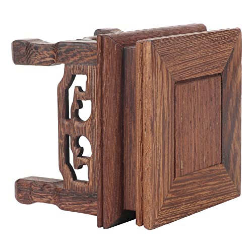 Yosoo Health Gear Wood Display Stand Base Small Tabletop Teapot Display Stand, Wood Carved Pedestal Oriental Home Decoration for Vase Flower Pots Teapot Fishbowl Table Lamp