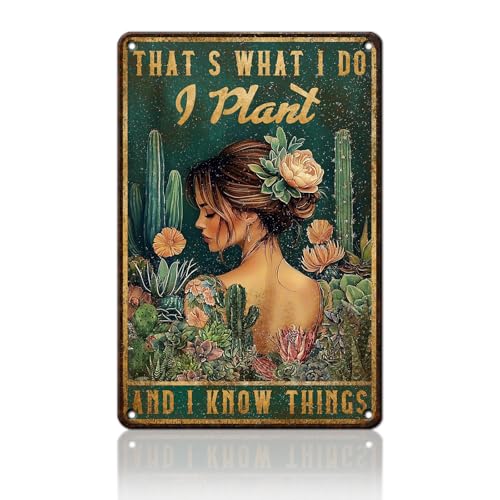 PEACHGARDEN Greenhouse Decor Garden Signs for Outside Metal That's What I Do I Plant Vintage Tin Sign Outdoor Garden Decor for Greenhouse Patio Yard 8x12inch - color: Garden 2, size: 20X30cm(12*8in)