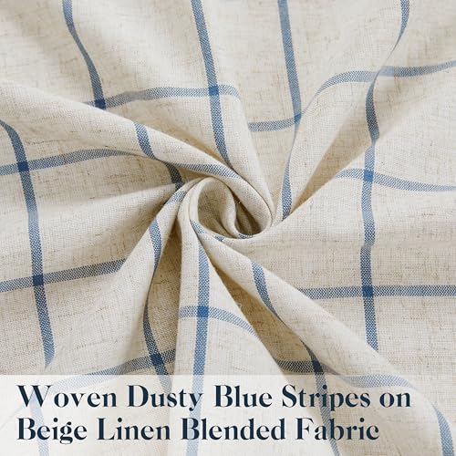 Buffalo Plaid Semi Sheer Window Curtain Panels 84 Inches Long - color: Plaid Beige/Dusty Blue, size: 40"W x 84"L (Pack of 2)