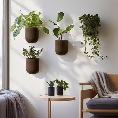 LA JOLIE MUSE Wall Planters for Indoor Plants, Hanging Flower Pots, 2 Pack - color: Iron