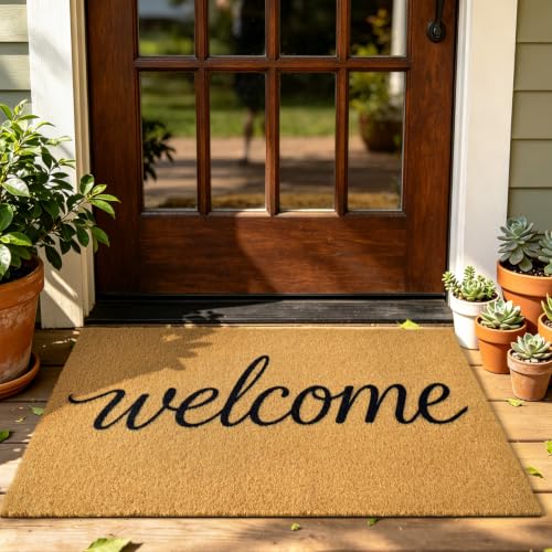 Front Door Mat Outside Non-Slip Welcome Doormat (Welcome, 17x29 in) - color: Welcome