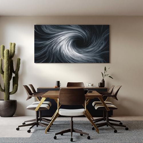 YISXINOAG Black White Abstract Wall Art Modern Spiral Painting 20"X40" - color: black white, size: 40"L x 20"W
