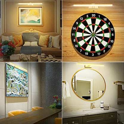 HEAGEERO Picture Lights for Wall,16in Gallery Light,5000mAh Art Light - color: Gold-16"