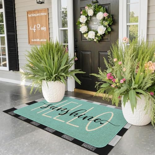 Maytycroco Spring Hello Sunshine Welcome Door Mat 30x17 Inch for Home Decor - color: Spring Summer-01