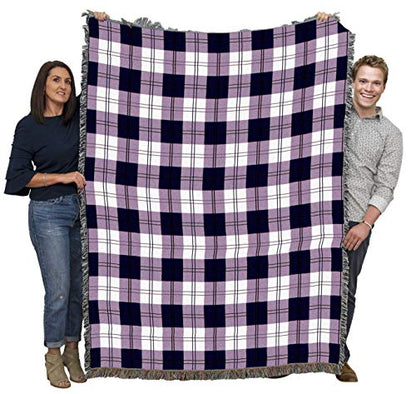 Pure Country Weavers Boysenberry Plaid Blanket - Gift Tapestry Throw Woven from Cotton - Made in the USA (72x54) - color: Boysenberry