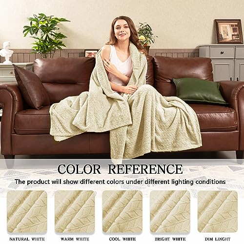 inhand Camel Throw Blanket for Couch, Super Soft Flannel Blanket Throw Size All Season Use, 50 x 60 Inches - color: Camel, size: Throw/Travel-50x60 IN