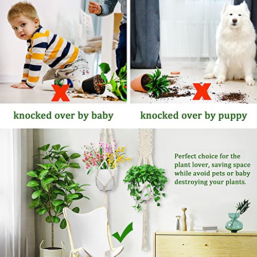 IGaiety Macrame Plant Hangers 7 Pack for Indoor Outdoor Boho Home Decor - size: 7 Pack