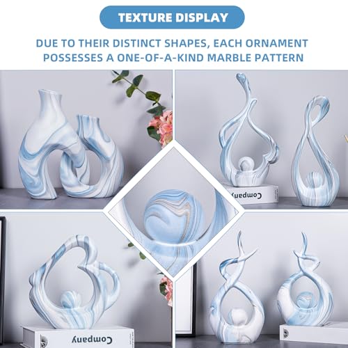 Blue Marble Ceramic Sculpture Home Decor Centerpiece - color: Blue Marble 11475 XL