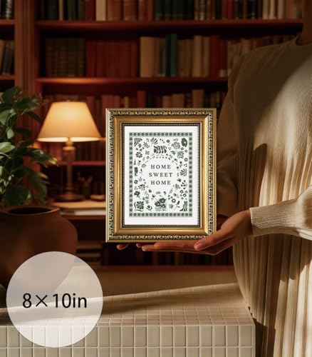 Vintage Gold Framed Wall Art Home Sweet Home Canvas Art Prints, 8x10in - color: home, size: 10"L x 8"W