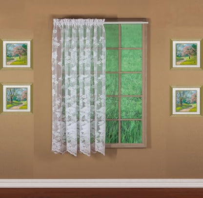Today's Curtain Floral Vine Lace Panel 72", White, 60W x 72L - color: White, size: 60"W x 72"L (Pack of 1)