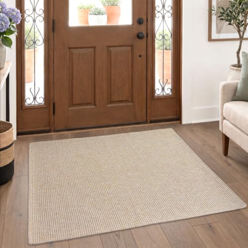 EARTHALL Washable Entryway Rug, Non Slip Indoor Doormat, 3x4 Ft, Sand/Beige - color: Sand/Beige, size: 3' x 4' (Rectangular)