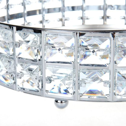 Feyarl Crystal Perfume Vanity Makeup Tray Mirrored Ornate Jewelry Trinket Tray Organizer Sparkly Bling Cosmetic Skin Care Decorative Tray with Glass Bottom Surface for Home Decor Dresser Desktop