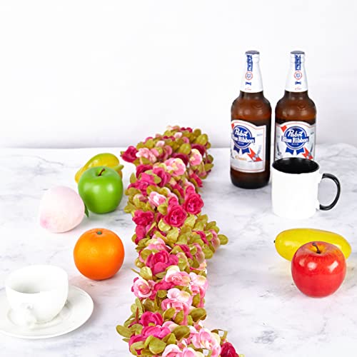 8Pcs x 8.2FT Artificial Flower Garland Rose Vine Decor, Fall Purple Flower - color: Fall Purple 8pcs, 1.5" Rose Flowers, size: 8.2FT Vines