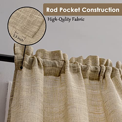 Beda Home Tassel Linen Textured Swag Curtain Valance, Taupe, 36 x 45 in - color: Taupe, size: 36"W x 45"L (Pack of 2)