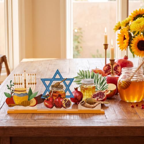Smile Rosh Hashanah Wooden Tabletop Signs for Jewish New Year Home Decor - style: Hashanah