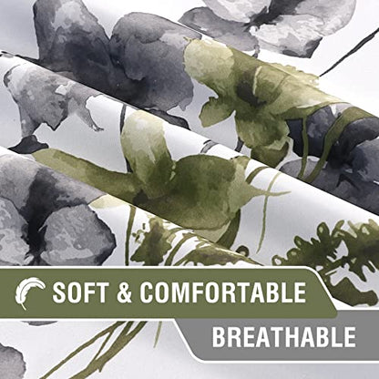 H.VERSAILTEX 100% Blackout Curtains 84 Inches for Bedroom, Grey/Olive - color: Grey/Olive, size: 52"W x 84"L (Pack of 2)