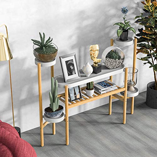 Bamboo Plant Stand Indoor, 3 Tier Plant Shelf Table for Multiple Plants