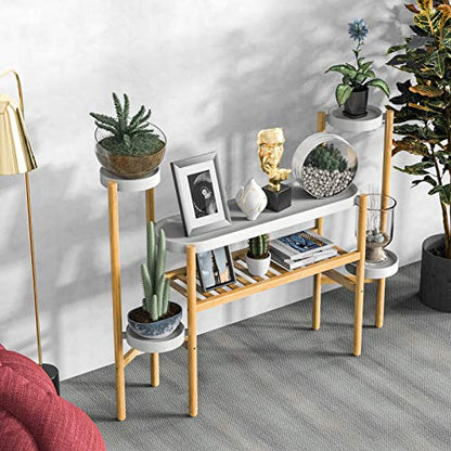 Bamboo Plant Stand Indoor, 3 Tier Plant Shelf Table for Multiple Plants