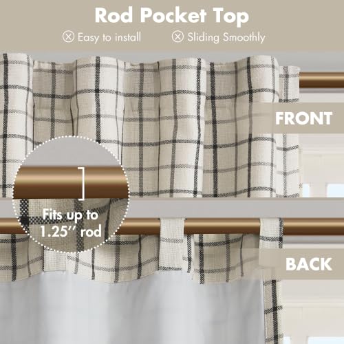 Madison Park Plaid Window Curtain Thermal Insulated, 1 Panel, 50x84 Black - color: Rod Pocket & Back Tab, Black, size: 50"W x 84"L (Pack of 1)