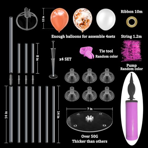 ZJDHPTY 4Set Rose Gold Balloon Stand Table Centerpieces Party Decor - color: Rosegold 4